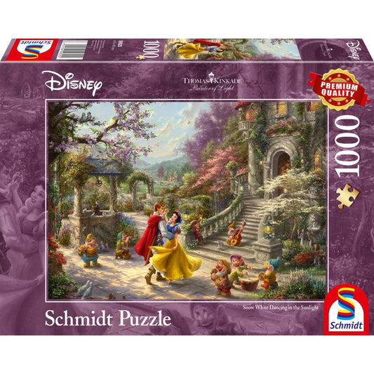 Puzzle Schmidt: Thomas Kinkade - Disney - Alba ca Zapada - Dansand cu printul, 1000 piese