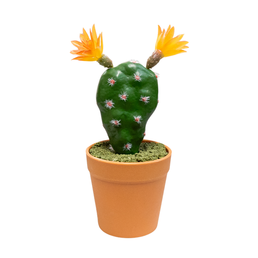 Decorațiune florală, cactus cu flori galbene de 23x9 cm