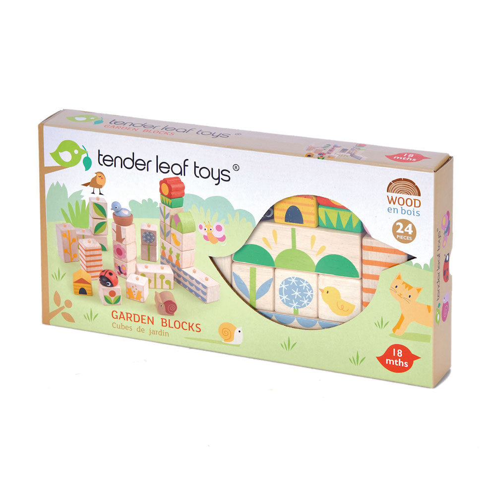 Cuburi stivuibile cu ilustratii din gradina- Garden Blocks - 24 piese - TL8453