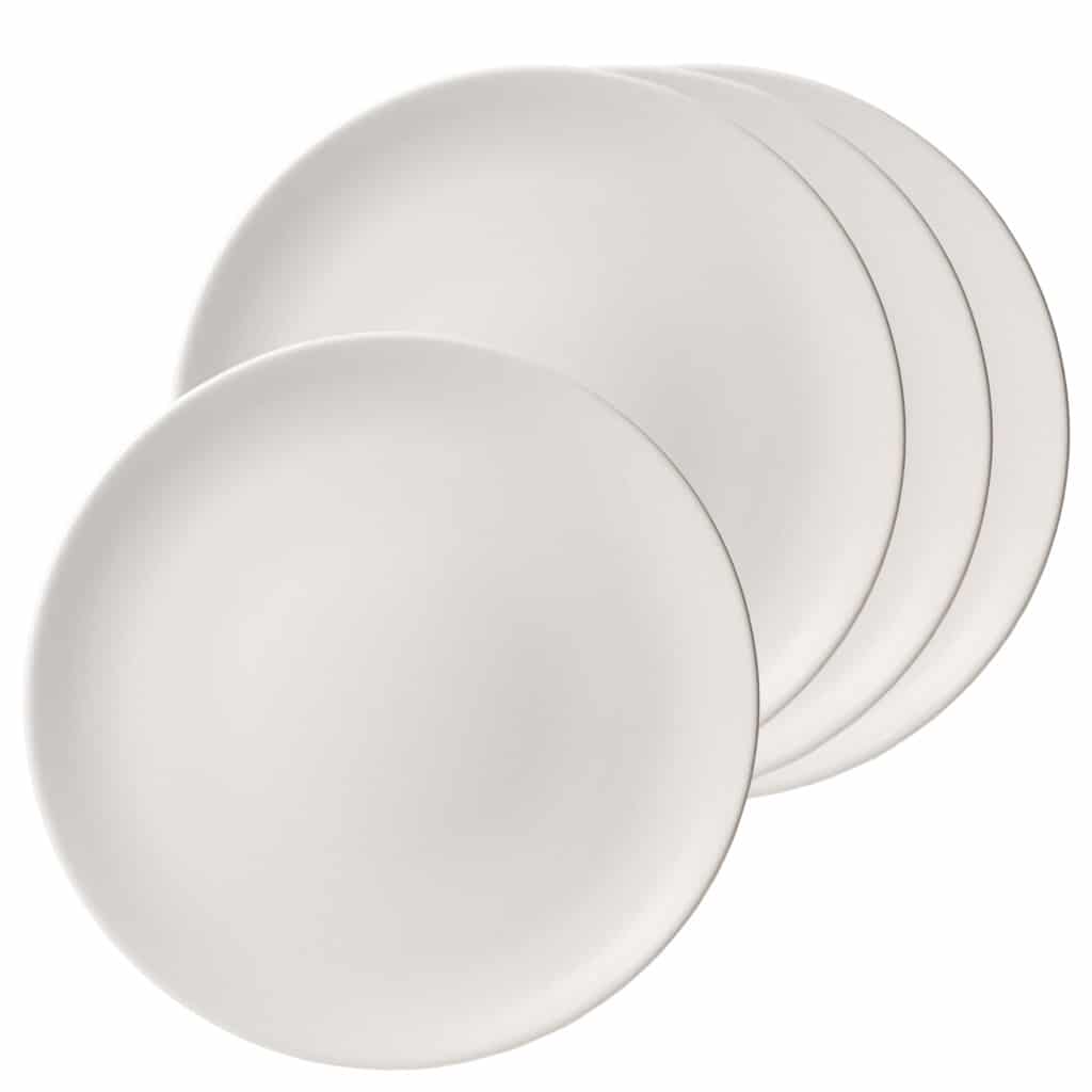 Eleganță Minimalistă: Set 4 Farfurii Intinse Alb Mat