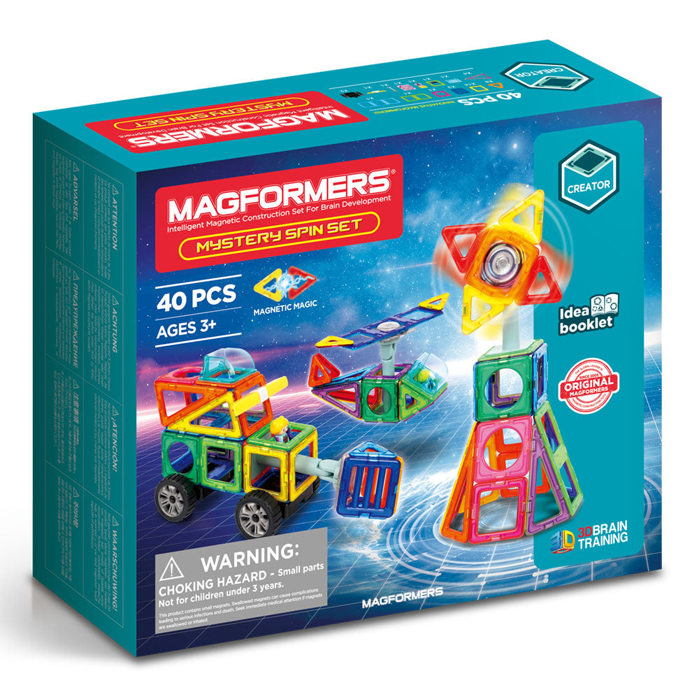 Магнитна конструкторска игра Magformers Mystery Spin Set - с въртящ се елемент, 40 части