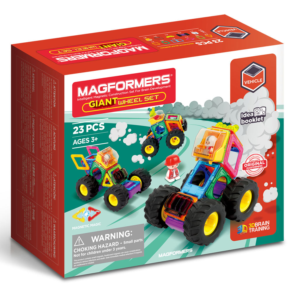 Magnetic construction game Magformers Giant Wheels - Monster Truck, 23 pieces