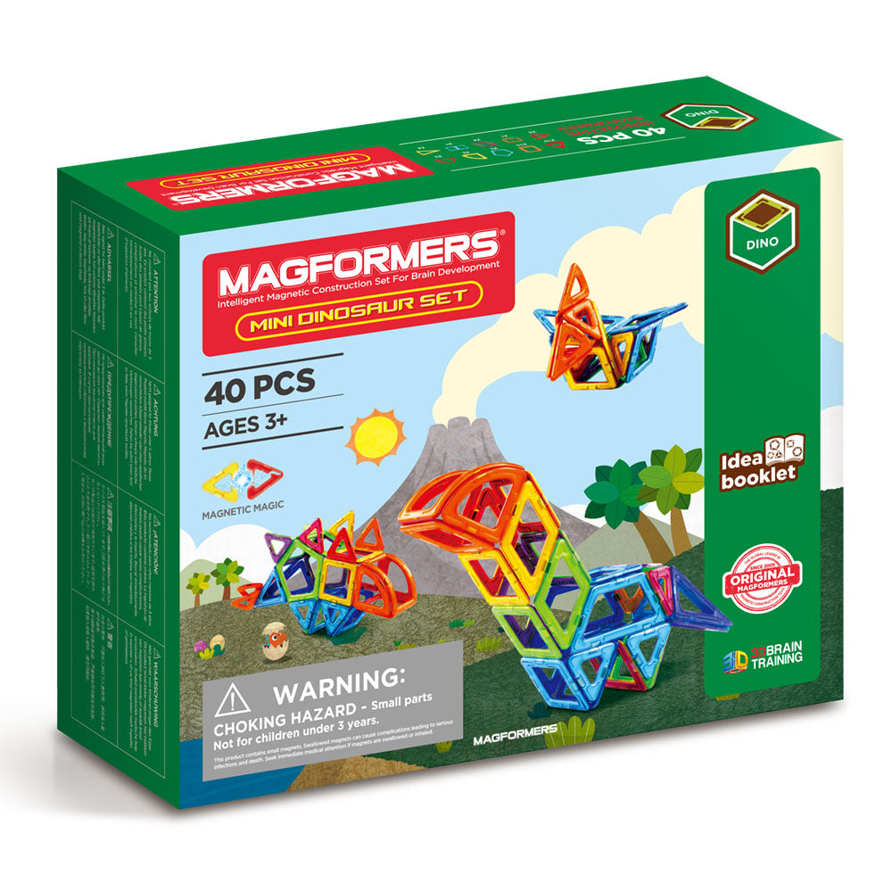 Магнитна конструкторска игра Magformers Mini Dinosaur Set - Динозаври, 40 части