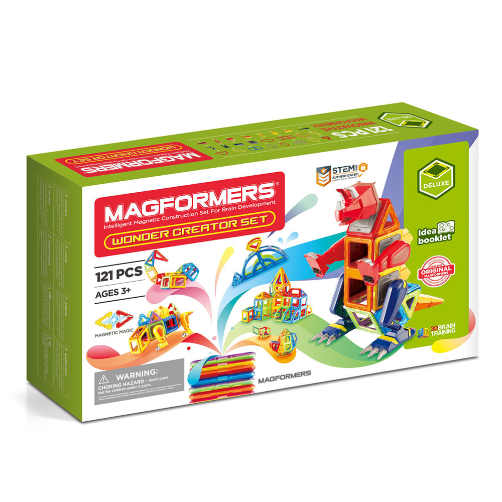 Mágneses építőjáték Magformers Wonder Creator Set - Dinoszauruszok és csodálatos lények, 121 darab