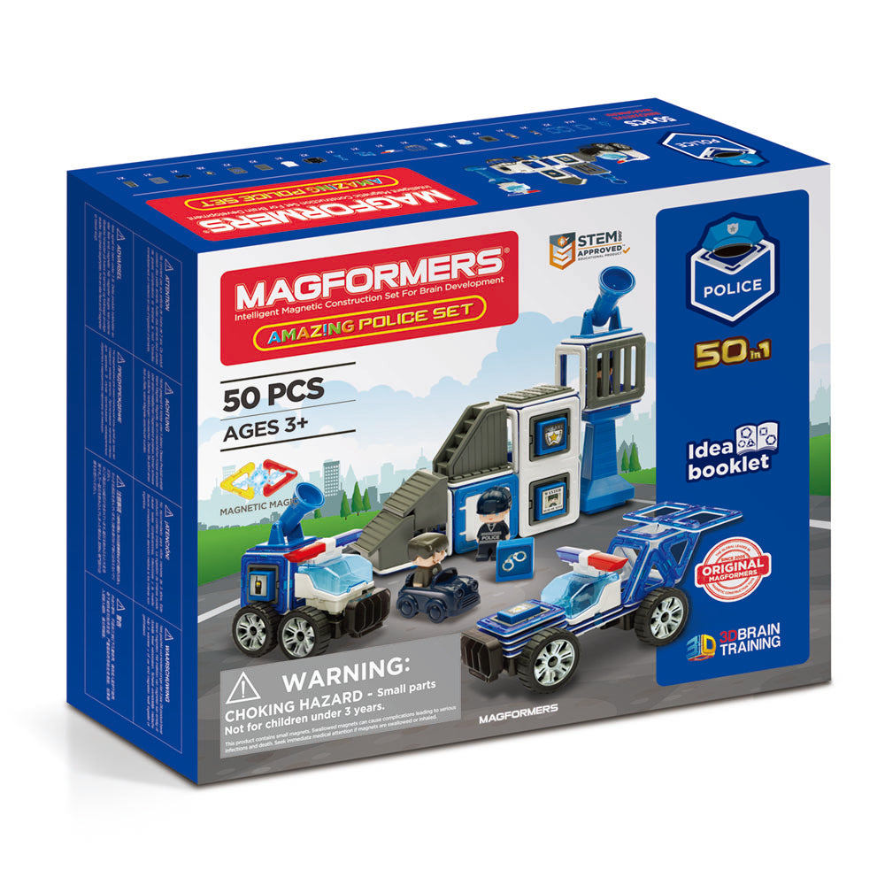 Mágneses építőjáték Magformers Amazing Police and Rescue Set - Police and Rescue, 26 darab