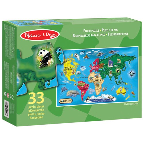 Melissa e Doug Mappa del mondo Puzzle da pavimento con mappa del mondo