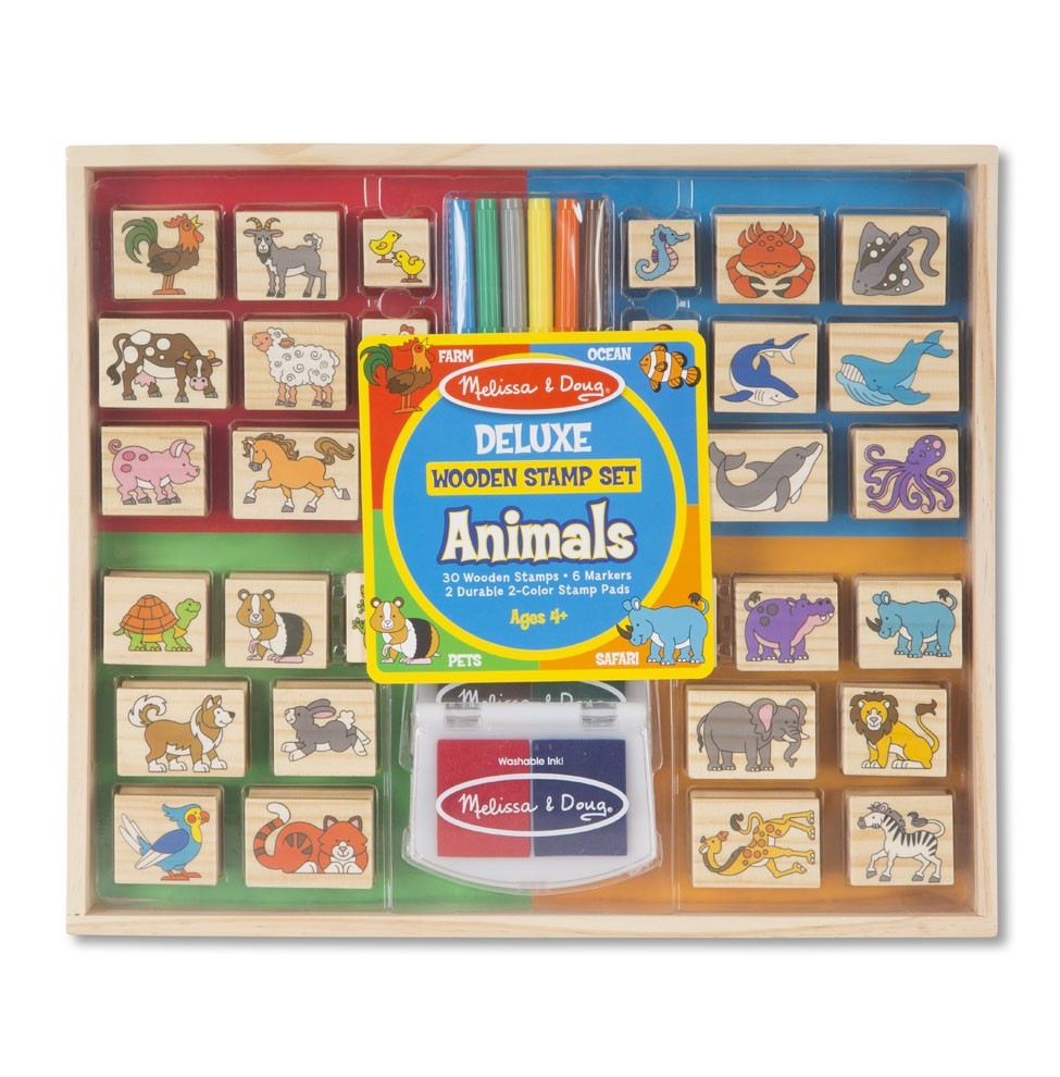 Комплект дървени печати Deluxe Animals