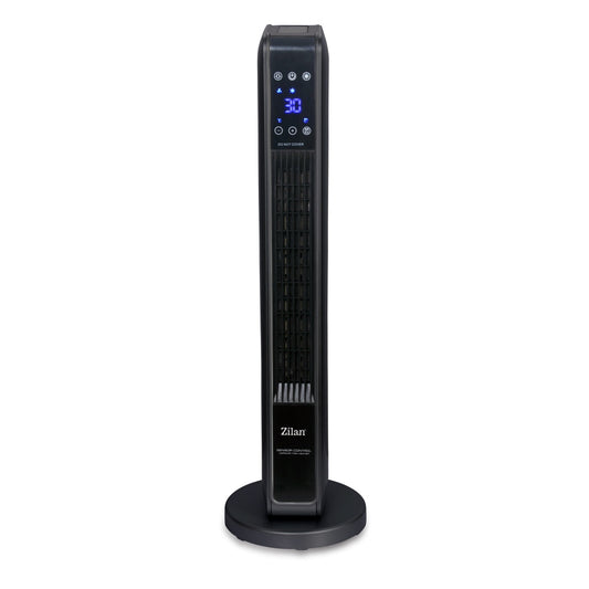 Aeroterma ceramica turn Zilan ZLN2076 Negru, 2200W, Ecran cu atungere, Timer 8H