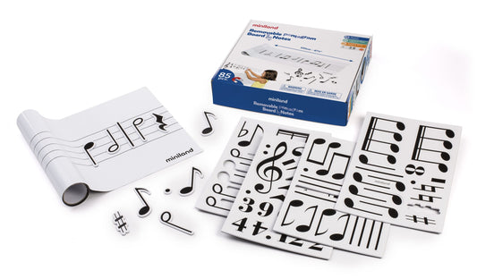 Portable set with 85 magnetic musical notes