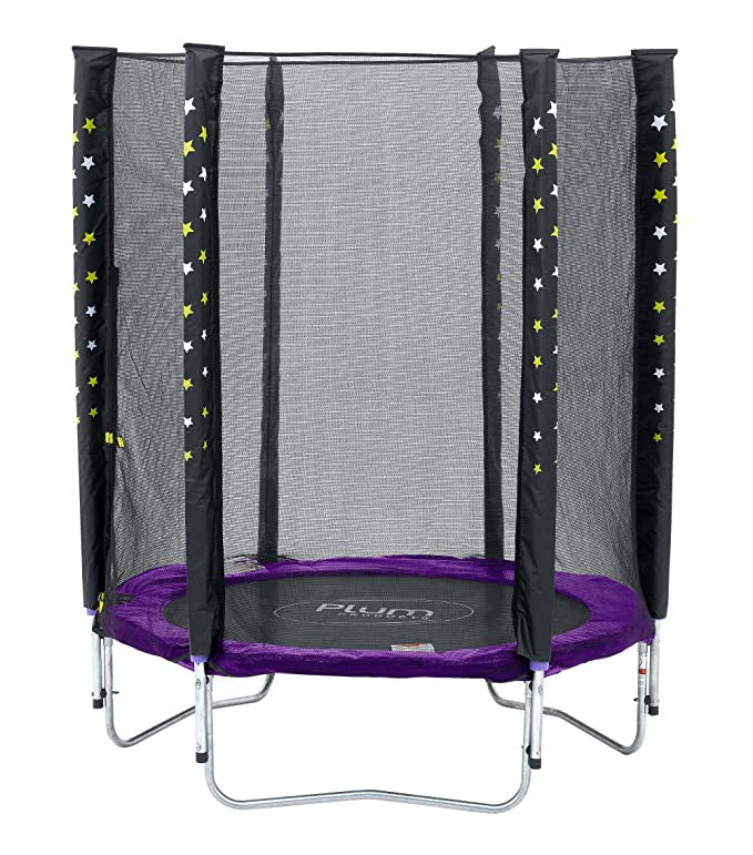 Trampoline Set With Safety Net Junior 140 Cm PLUM