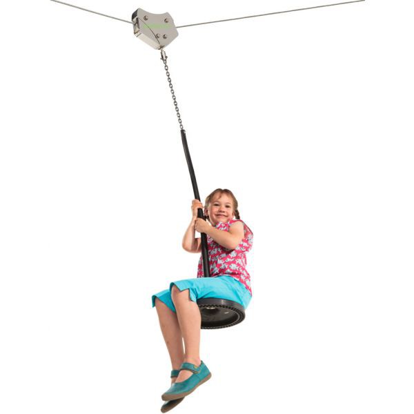 Professionelles Zip-Line-Set 25 m mit Affenschaukel