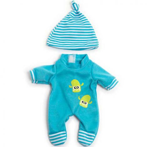 Set of pajamas and hat for a 21 cm boy doll