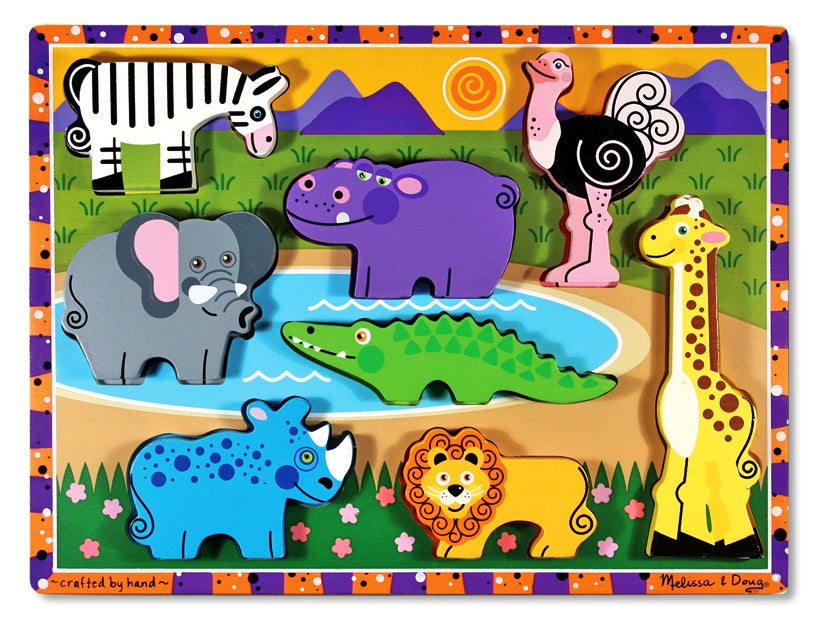 Puzzle in legno in rilievo safari di Melissa e Doug