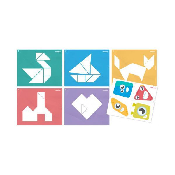 Традиционна творческа игра Tangram с полупрозрачни парчета