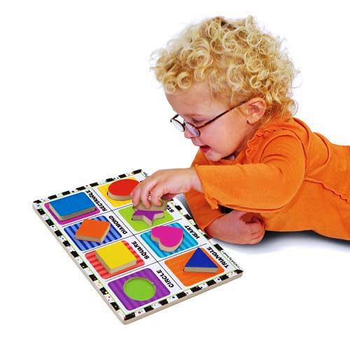 Puzzle in legno in rilievo Forme geometriche Melissa e Doug