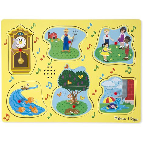 Дървен пъзел със звуци Детски песни Melissa & Doug