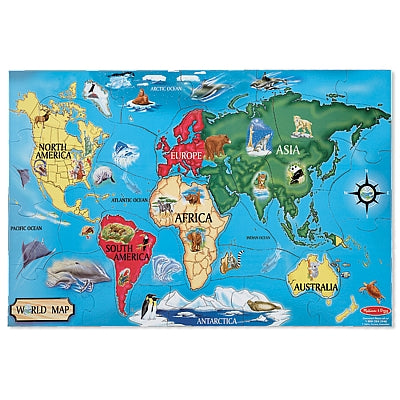 Melissa e Doug Mappa del mondo Puzzle da pavimento con mappa del mondo