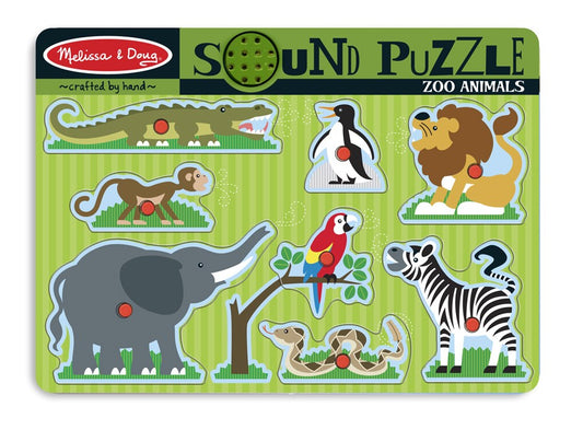 Melissa & Doug - Puzzle in legno con suoni Animali dello zoo