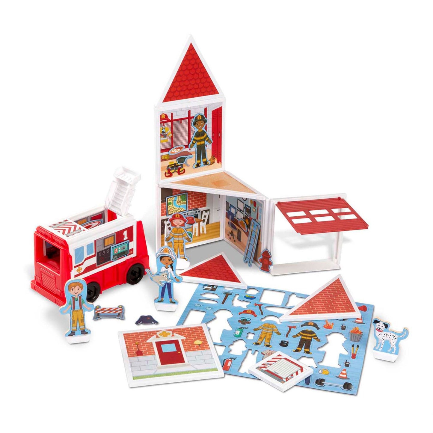 Магнитен комплект за игра Fire Station - Melissa & Doug