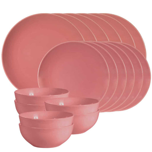 Tellerset 18-teilig, für 6 Personen, Glossy Pink, Cesiro, Dark Pink