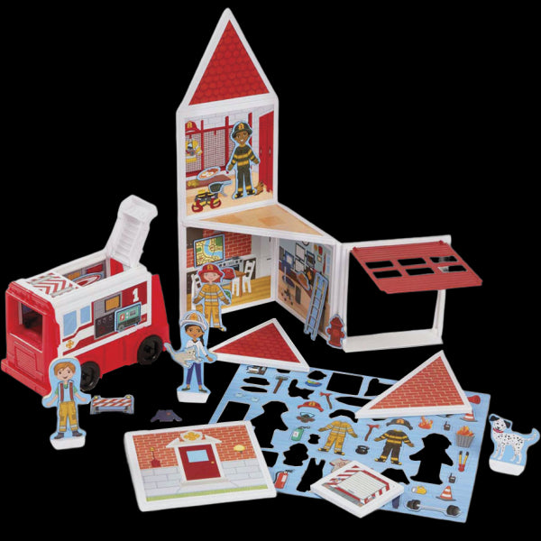 Магнитен комплект за игра Fire Station - Melissa & Doug