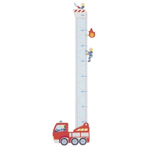 El diagrama de madera para medir la altura del cuerpo de bomberos.