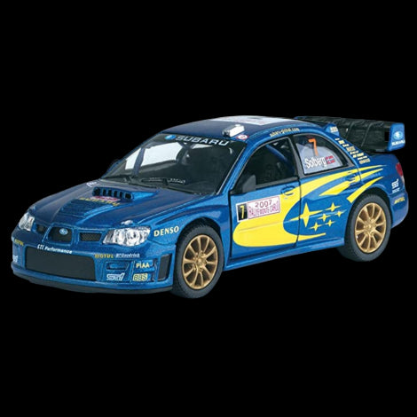 Coche de carreras en miniatura, escala 1:36, 12,5 cm, Subaru, azul