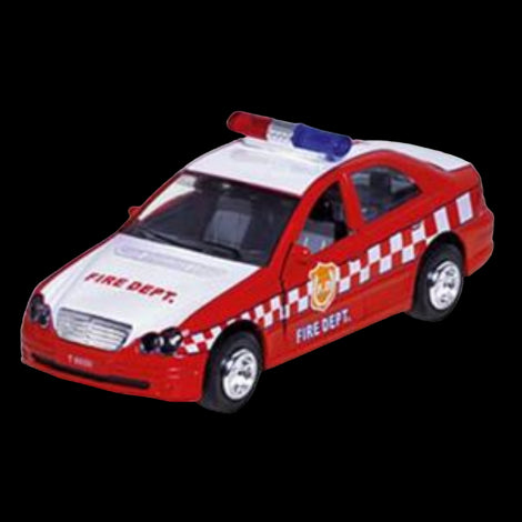 Coche en miniatura con sonidos y luces, 15 cm, bomberos, rojo