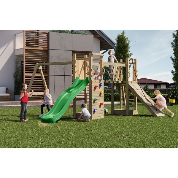 Complejo de juegos de madera con 2 torres y puente Maxi Exposure Fungoo