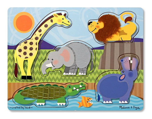 Puzzle in legno Tocca e scopri gli animali dello zoo di Melissa e Doug