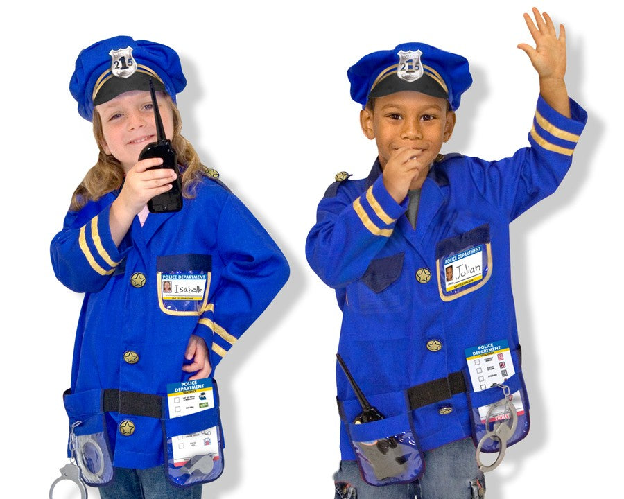 Costume di carnevale per bambini da agente di polizia di Melissa e Doug