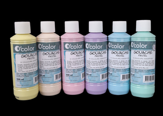 Mosható gouache 6 x 250 ml, pasztell színek