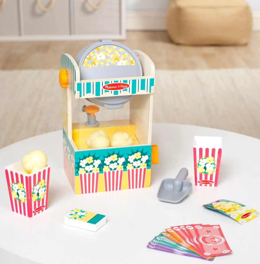 Set da gioco in legno per chiosco dei popcorn - Collezione Divertimento in fiera