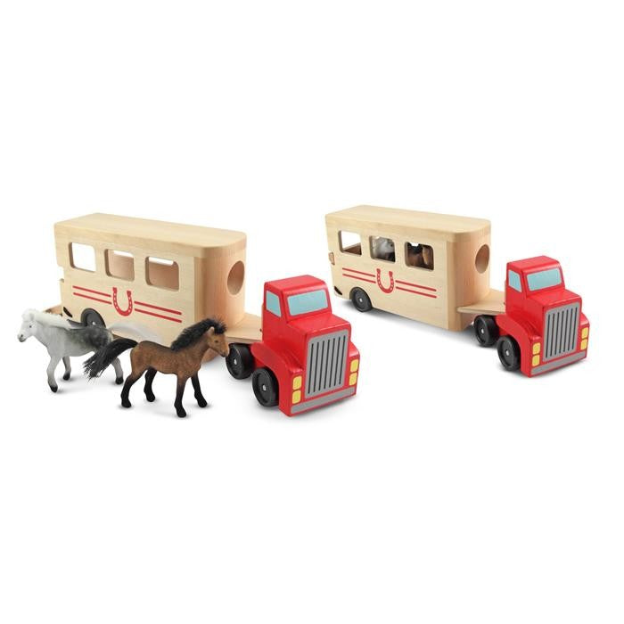 Camion trasportatore di cavalli Melissa e Doug con rimorchio