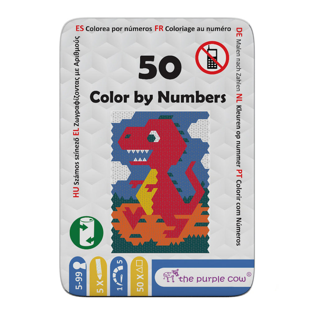 50 de imagini Coloreaza dupa numere- Purple Cow