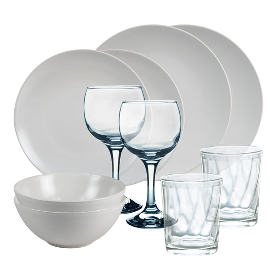 Table set, 10 pieces, for 2 people, North Pole, Cesiro, Matt White