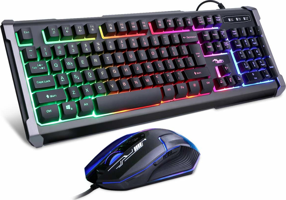 Andowl Q-803 Gaming Set RGB Backlit Keyboard & Mouse (US English) GrayCode: 19121803