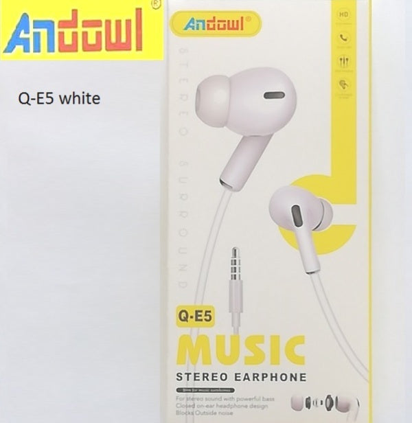 Manos Libres Intraaural Andowl Q-E5 con Jack 3.5mm BlancoCódigo: 26770544