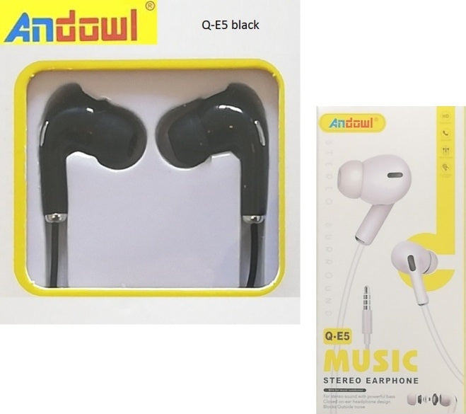 Andowl Q-E5 Handsfree за поставяне в ушите с 3,5 мм жак черен Код: 26770622