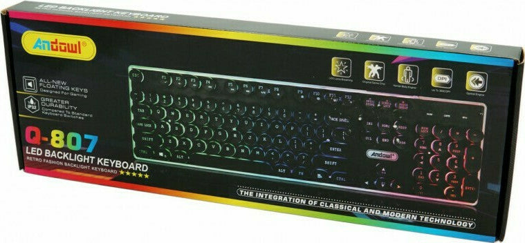 Andowl Q-807 Gaming Keyboard with RGB lighting (US English) Code: 27613756