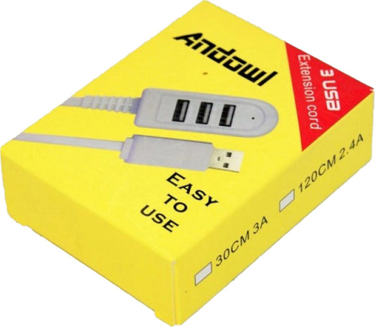 Andowl PR-7845 USB 2.0 Hub 3 Ports with USB-A connection and Charging Port WhiteCode: 29893678