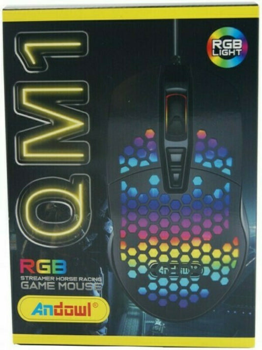 Andowl Q-M1 Безжична RGB геймърска мишка Черен Код: 27263518