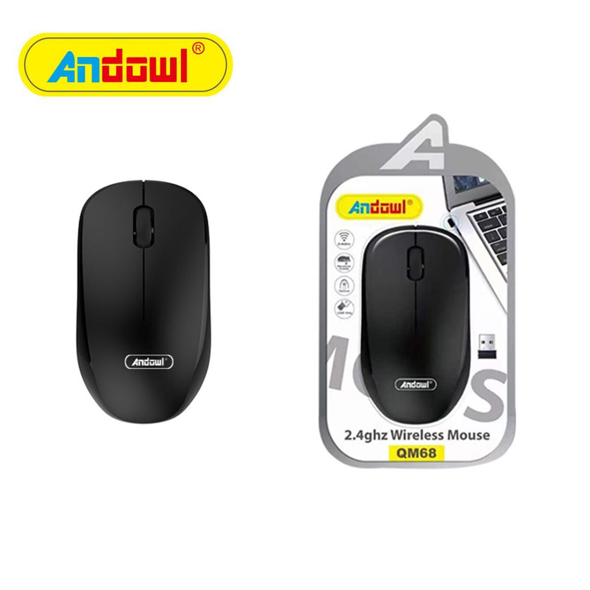 Andowl QM68 Black Mouse Online StoreCode: 40386867