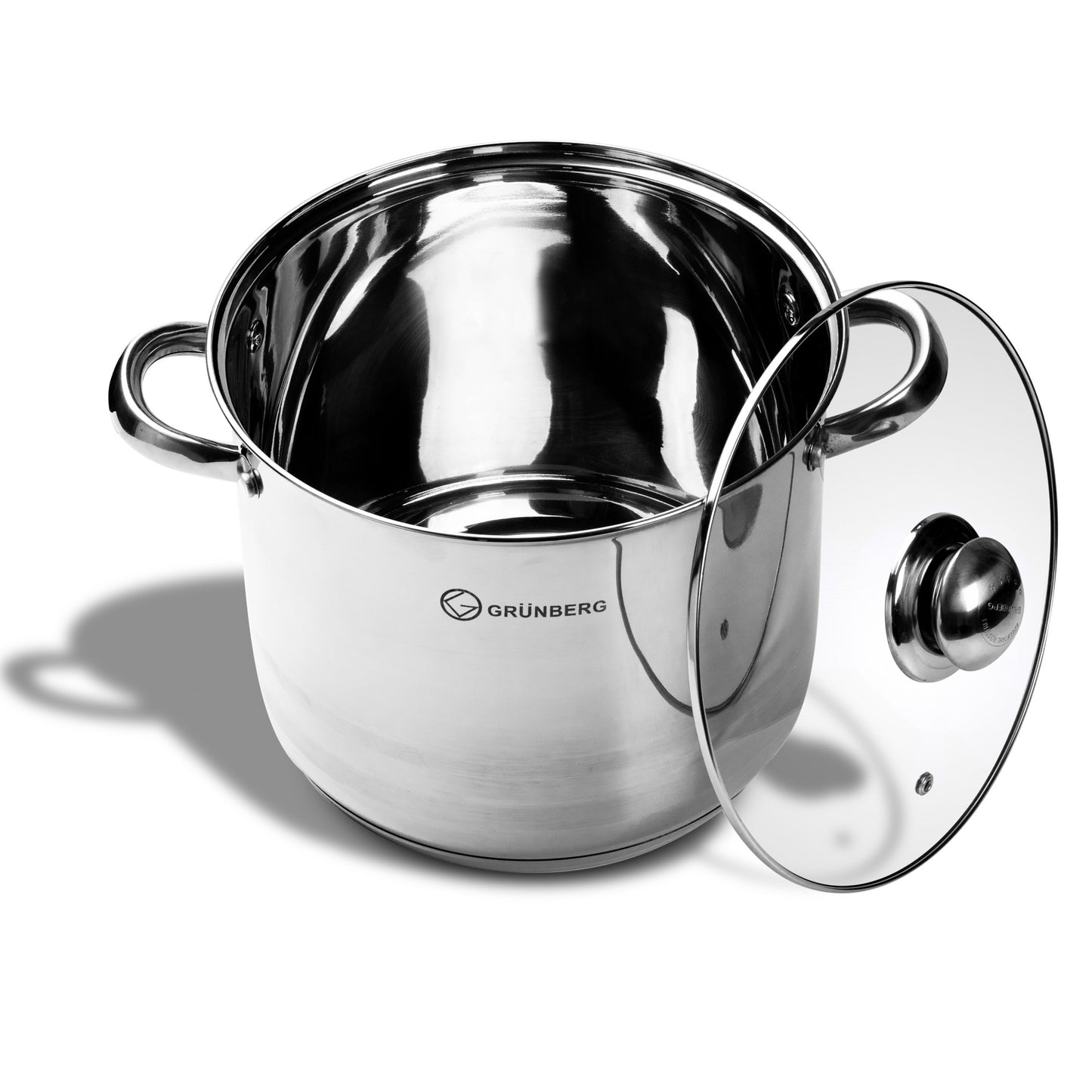 Set of stainless steel pots with glass lids, 6 pieces, Grunberg GR1052