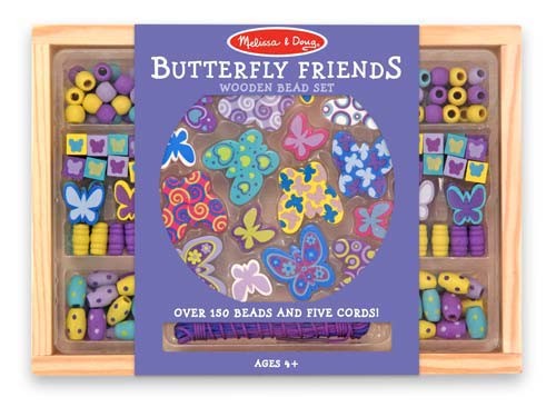 Melissa und Doug Friendly Butterflies Holzperlen-Set