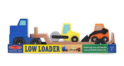 Camion trasportatore con piattaforma Melissa e Doug con macchine edili