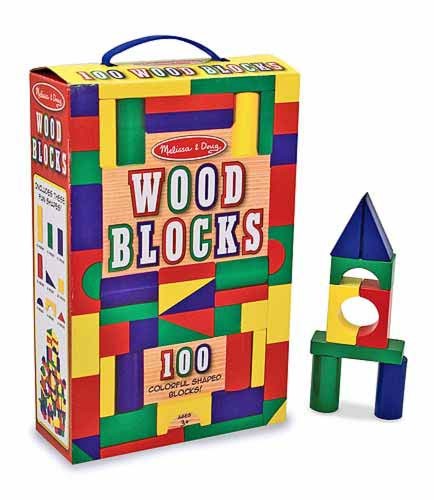 Melissa e Doug 100 blocchi di legno colorati