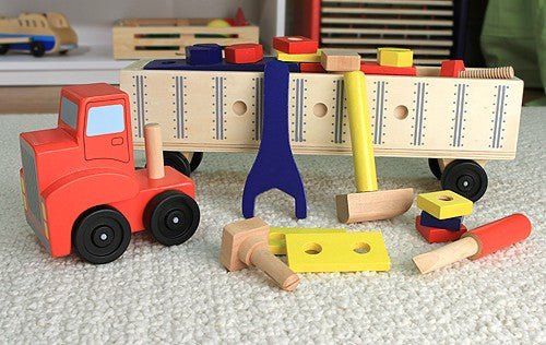 Mobil munkapad Melissa és Doug szerszámos teherautó