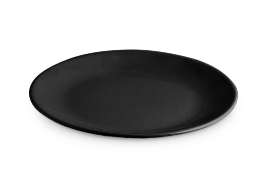 Set of 6 black dessert plates, 20 cm