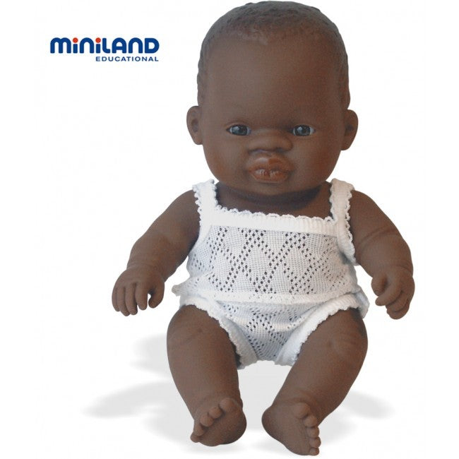 Baby African boy Miniland Doll 21cm